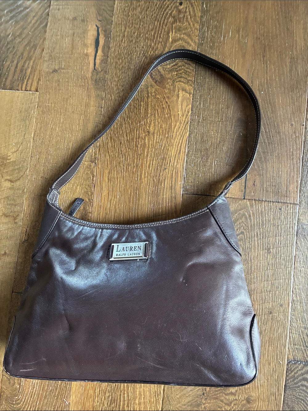 Lauren Ralph Lauren small Brown Leather logo Shoulder Bag